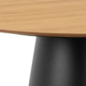 MAZZONI EXPORT BOSCO Természetes Tölgy/fekete láb - KEREK ASZTAL 120 cm KONYHÁBA ÉTKEZŐBE NAPPALIBA FURNÉR