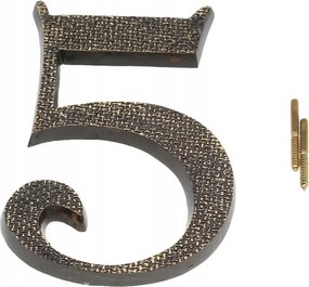 Számjegyek Sárgaréz Patinás Retro Házszám 5