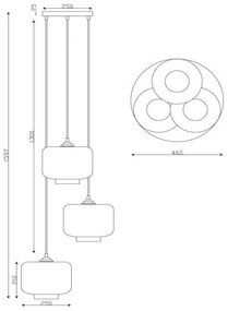 Lucide 46413/13/65 - Csillár zsinóron MEDINE 3xE27/40W/230V füstös