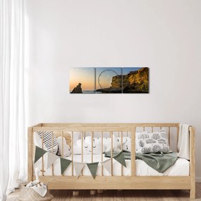 Kép - tengeri szikla (órával) (90x30 cm)