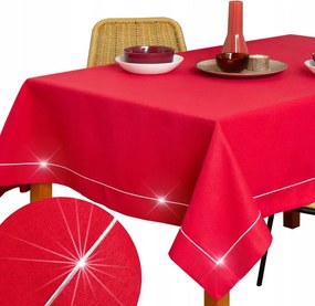 Abrosz Asztalra sima Piros ezüst 90X150 foltálló elegáns matt