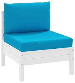 2 db világoskék szövet raklapkanapé-párna