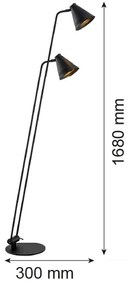 Argon 7077 - Állólámpa AVALONE 2xE27/15W/230V fekete