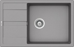 Schock Ronda D-100XL konyhai mosogatótálca Cristalite Croma 780 x 500 mm, gránit, megfordítható, hagyományos beépítés, szürke