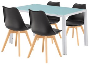 Nuvia 4+1 étkező garnitúra fehér-fekete