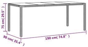 9részes fekete polyrattan/akácfa kerti étkezőgarnitúra párnákkal