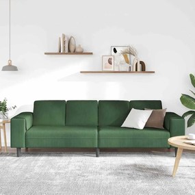 Szövet kanapé párnával Sötétzöld 208 cm Bársony anyag