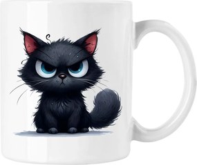 Bögre Fekete Cica 5 Fehér 330ml