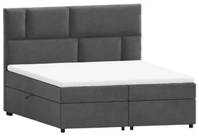 Szürke ágyneműtartós boxspring ágy 200x200 cm Lola – Ropez