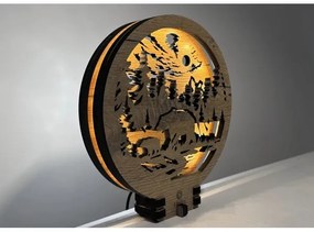 Li-Go 23595/DUB2 - Fényerőszabályozható LED asztali dekoráció, 12 W, 230 V, 20x22 cm, tölgy