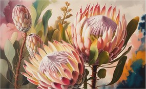 Flizelin tapéta falra Premium Protea virágok 416x254 Ragasztó