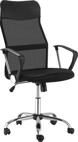 HOMCOM Ergonomikus Irodai Szék, Gamer Szék, Forgószék Rázzuk Funkcióval, Magasságban Állítható Íróasztali Szék, Hab, Hálós, Fekete, 63 x 65 x 109-119