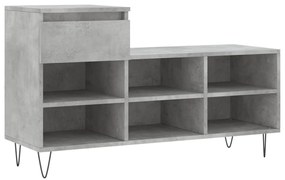 vidaXL betonszürke szerelt fa cipőszekrény 102x36x60 cm