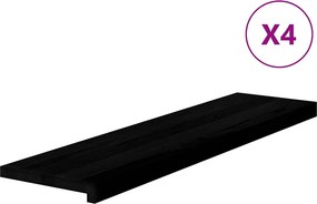 vidaXL lépcsőfokok 4 db Sötétbarna 100x25x2 cm tömör fa tölgyfa