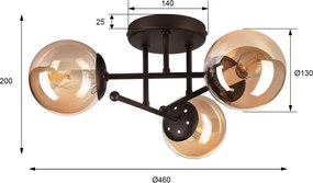Felületre szerelhető csillár MALENA 3xE14/5W/230V barna/füstbézs