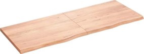 vidaXL világosbarna kezelt tömör tölgyfa fali polc 160 x 60 x (2-4) cm