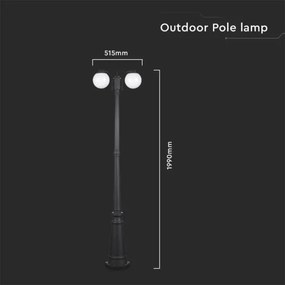 Kültéri lámpa 2xE27/60W/230V IP44 199 cm fekete