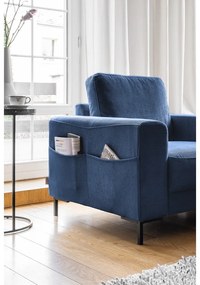 Sötétkék kordbársony fotel Lofty Lilly – Miuform