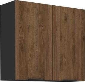 Felső szekrény, okapi dió/fekete, MENZO 80 G-72 2F