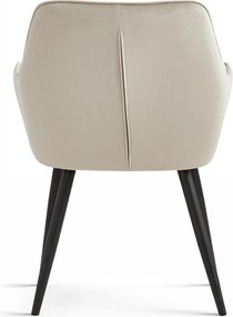 Étkezőfotel VARSI VELVET fekete lábakkal, bézs