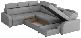 Sarokkanapé U Lyseri 2rR2pLC (sötétszürke) (tárolóhellyel). 1104924