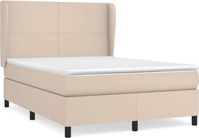 vidaXL cappuccino színű műbőr rugós ágy matraccal 140 x 190 cm