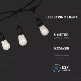 Kültéri lánc  STRING 5m 10xE27/40W/230V IP54