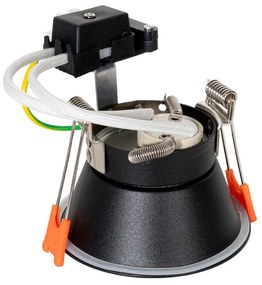 Set van 6 moderne inbouwspots zwart met goud GU10 50mm IP44 - Dept