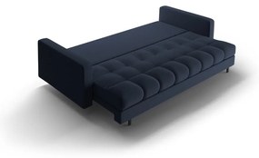 Sötétkék kinyitható tárolóhelyes kanapé 222 cm Bali – Cosmopolitan Design