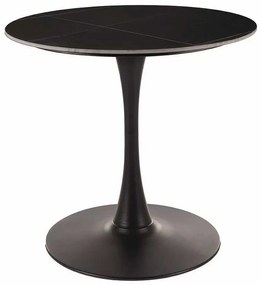 Espero étkezőasztal 80 cm, fekete márvány / fekete