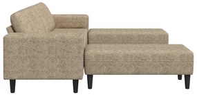 Kanapé Szett 3 pcs Világosszürke Műbőr velúr