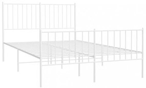 fehér fém ágykeret fej- és lábtámlával 120x200 cm