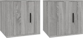 vidaXL 2 db szürke sonoma falra szerelhető TV-szekrény 40x34,5x40 cm