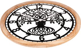 Falióra – 60 cm átmérő, fém és MDF, életfa