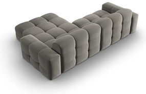 Szürke bársony sarokkanapé (jobb oldali) Kendal – Micadoni Home