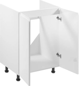 Alsószekrény, fehér/fehér extra magasfényű, AURORA D602F