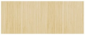 négyszögletű világos természetes bambusz szőnyeg 80 x 200 cm