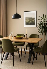 Étkezőasztal tölgyfa dekorral 90x160 cm Kora – Bonami Essentials