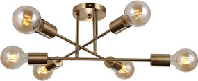 ITALUX PND-4052-6-HBR FORMIO Vintage Mennyezeti Lámpák Mézédes, Sárgaréz E27 IP20