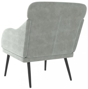 vidaXL világosszürke bársonyfotel 63 x 76 x 80 cm