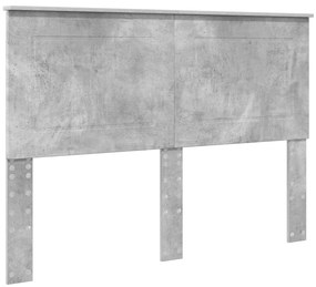 vidaXL Ágykeret fejtámlával Beton 160 x 200 cm Tömör fenyőfa