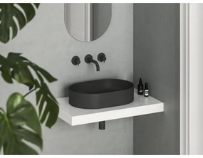 Ravak XJX0D155000 - Asztallapra helyezhető mosdó CERAMIC SLIM 55x37 cm kerámia/fekete
