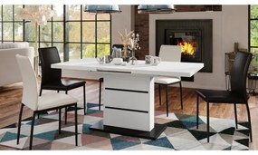 Kinyitható PAOLO étkezőasztal fehér/fekete