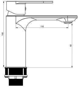 Mexen MILO - mosdó csaptelep, fekete, 71300-70