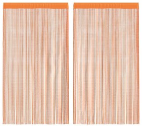 2 db narancssárga zsinórfüggöny 100 x 250 cm