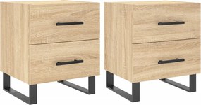 vidaXL 2 db sonoma tölgy színű szerelt fa éjjeliszekrény 40x35x47,5 cm