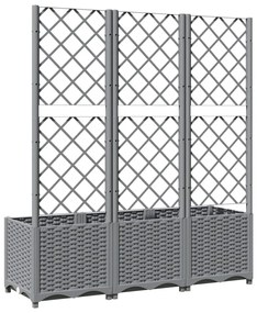 világosszürke PP rácsos kerti ültetőláda 120 x 40 x 136 cm