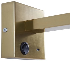 Modern arany fali lámpa USB-C csatlakozóval, dönthető - Rex