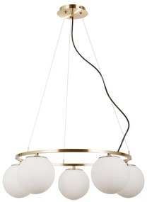 ITALUX PND-33453-5-ABR LAROSA Többágú Függesztett Lámpa Antik Bronz, Átlátszó E27 IP20