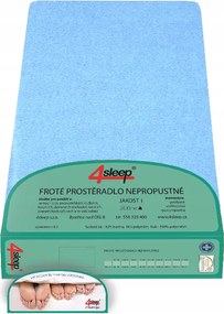 Vízálló frottír anyagú lepedő gumiszalaggal 90x200 kék